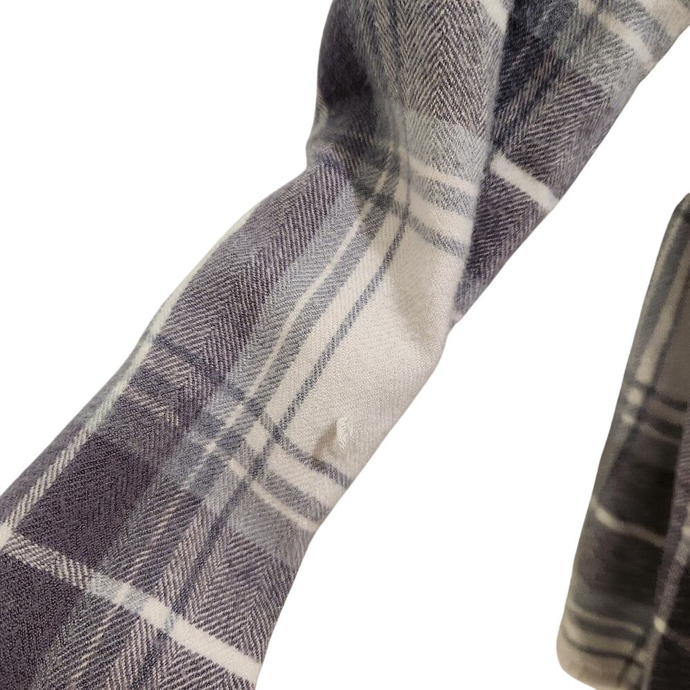 Altar'd State Long Sleeve Blouse Flannel Top Pullover Casual Plaid Purple Small - Picture 12 of 13